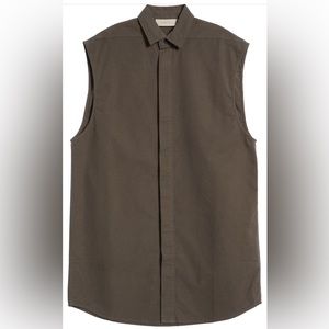 Fear Of God Essentials Oversize Sleeveless Oxford Cotton Shirt